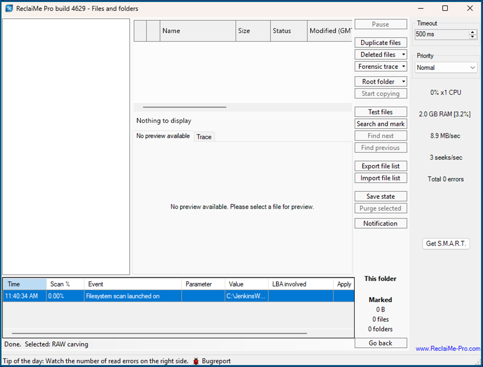 no files recovered after editing the MFT records